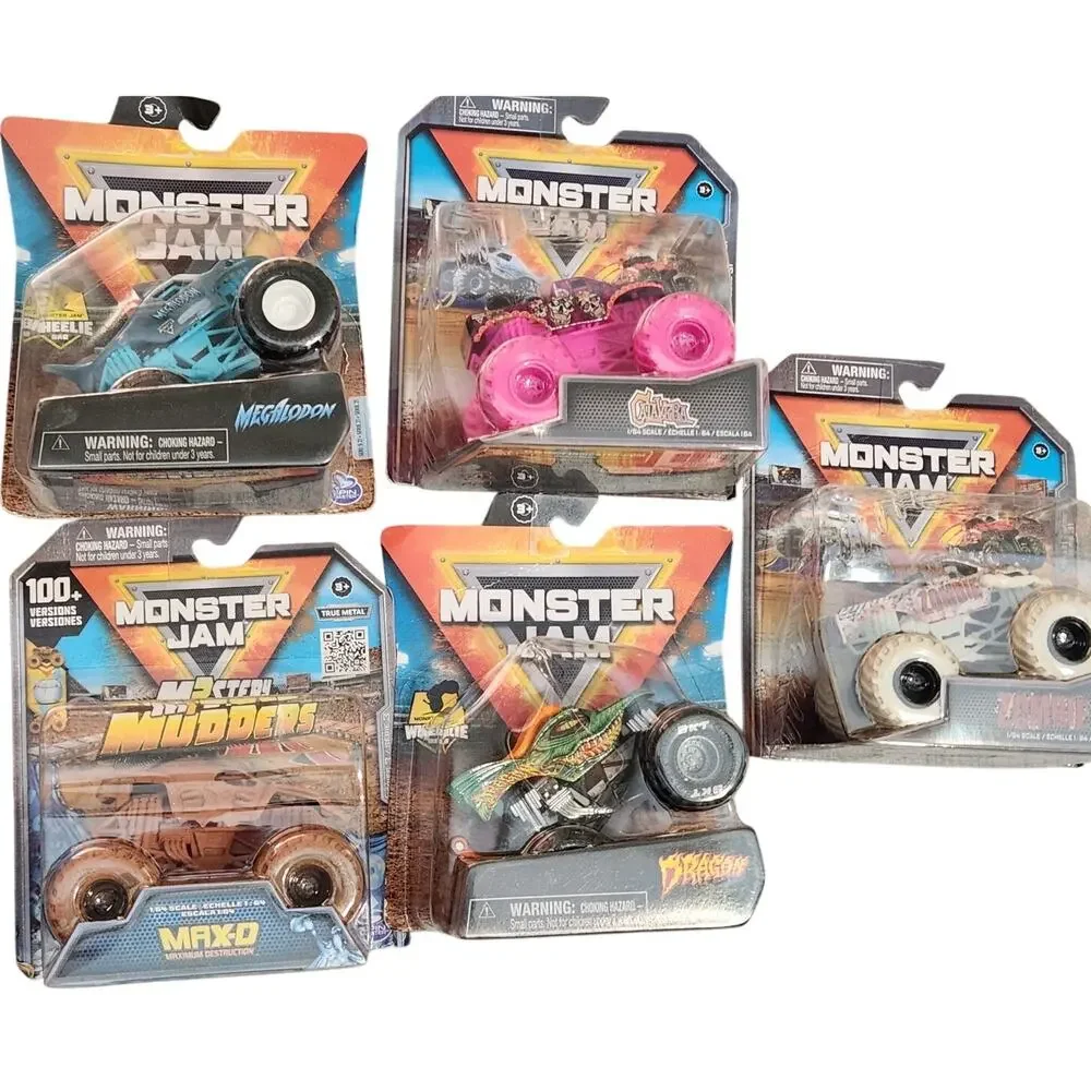 Monster Jam Megalodon Max-D Dragon‎ Calavera Zombie Die-Cast Trucks